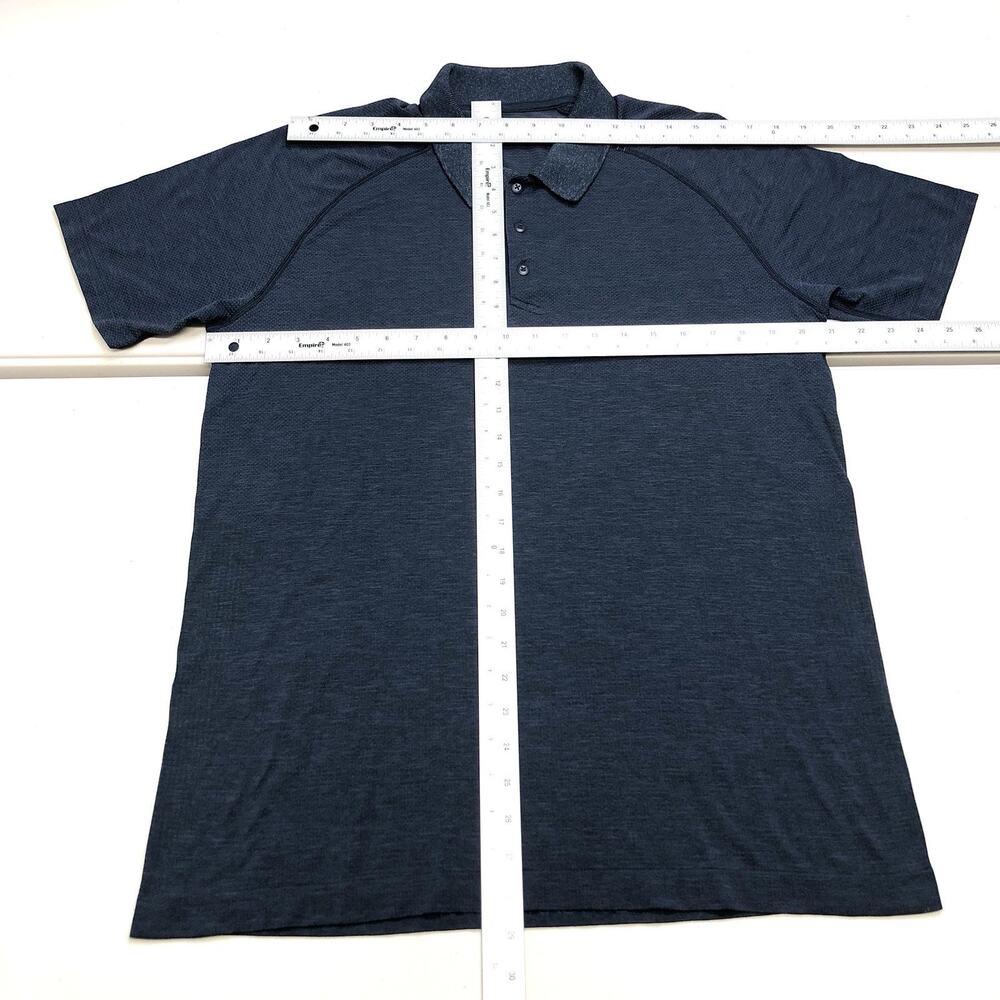 Lululemon Metal Vent Tech Polo Shirt Mens XL Performance Short Sleeve Blue - Picture 3 of 6